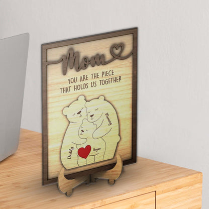 Personalized Bear Family Puzzle Sign, Family Name Wooden Sign, Mama Bear Sign, Mother's Day Gifts