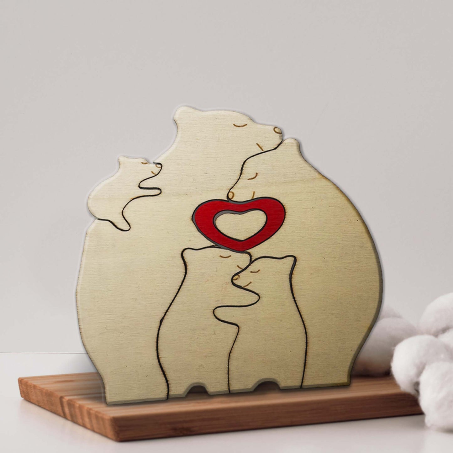 Personalized Bear Family Wooden, Gift for Parents, Family Home Decor